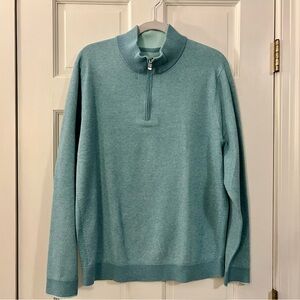 Tommy Bahama - 1/4 Zip Cotton Sweater - Turquoise- Size Men’s Large